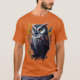T-shirt Design de Chouette expressif captivant aquarelleSt