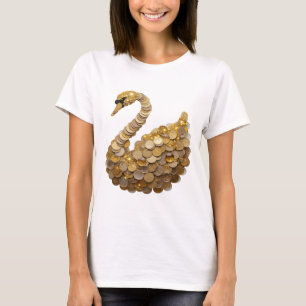 T-shirt Design de citation Cygne Doré en Argent frappant