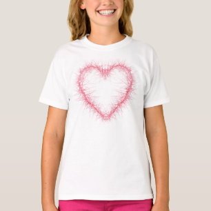 T-shirt Design de coeur de valentine rouge étincelant