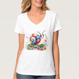 t-shirt design de dessin animé d'escargot