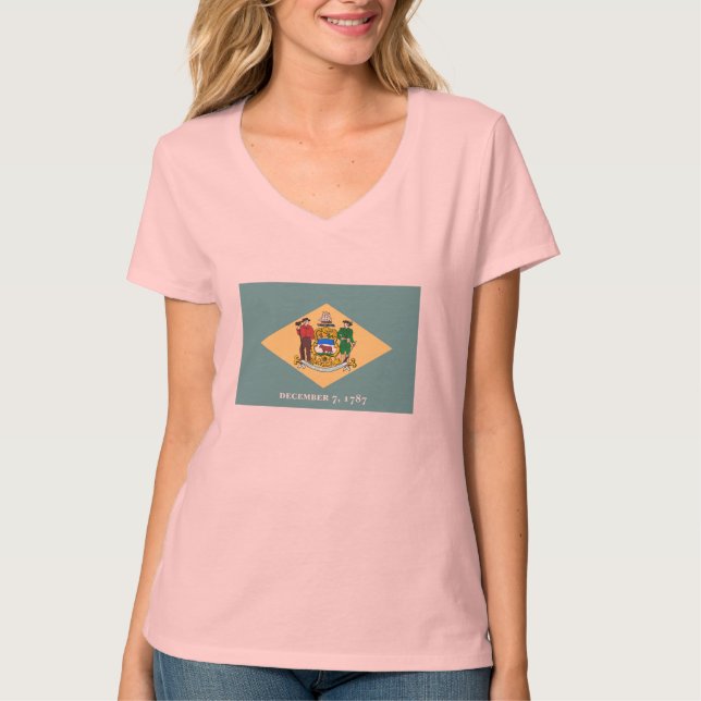 T-shirt Design de drapeau d'état du Delaware (Devant)