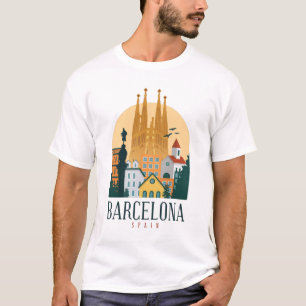 T-shirt Design de la ligne d'horizon de la ville de Barcel