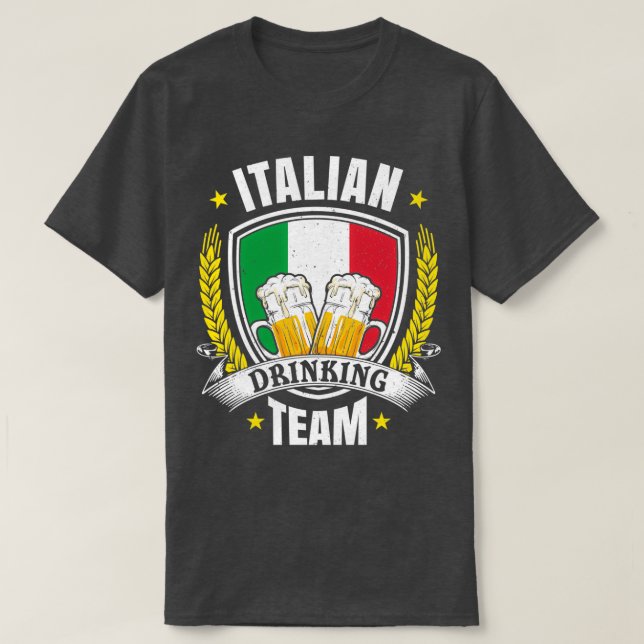 T-shirt Design de l'équipe de boisson italienne Jeux de bi (Design devant)