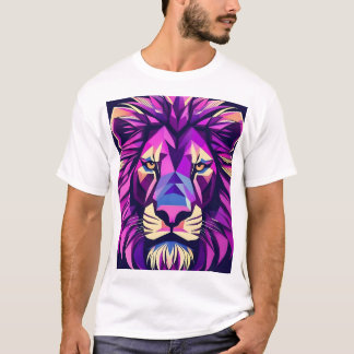 T-shirt Design de Lion élégant avec Flair géométrique