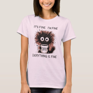 T-shirt Design de mug amusant de monstre de café - Ça va