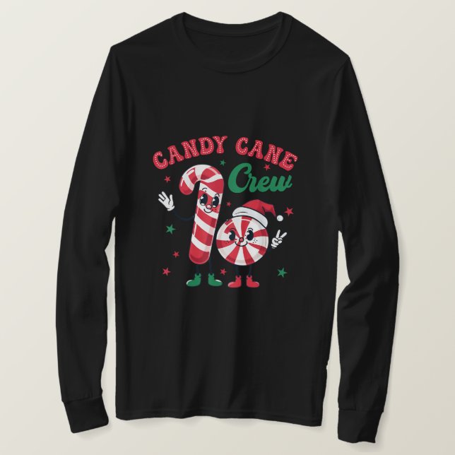 T-shirt Design de Noël de l'équipage de sucre de canne (Design devant)