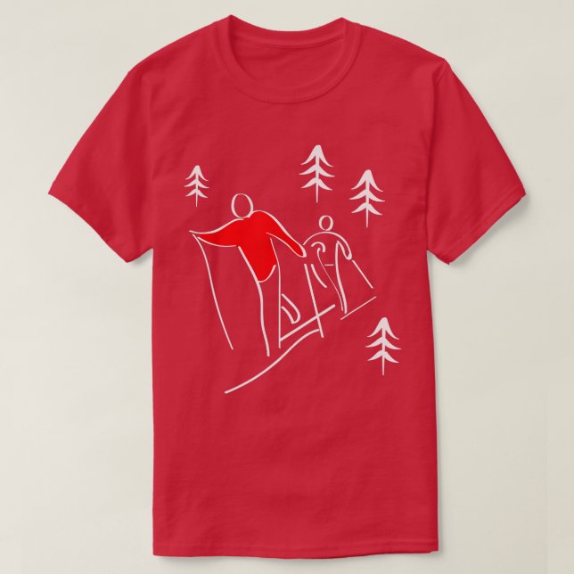 T-shirt Design de ski de fond illustré Hiver Spo (Design devant)