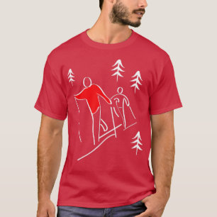 T-shirt Design de ski de fond illustré Hiver Spo