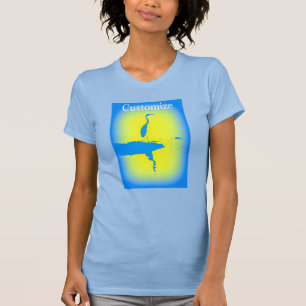 T-shirt Design de soleil de héron bleu