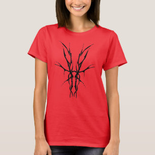 T-shirt Design de tatouage tribal du crâne de cerf - noir 