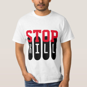 T-shirt Design de texte simple "STOP KILL"