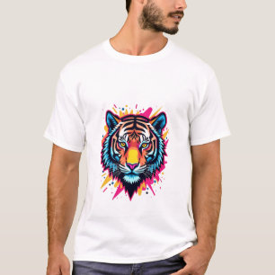 T-shirt Design de tigre néon pop-art