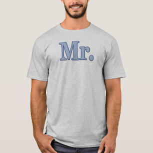 T-shirt Design de typographie bleue MR.