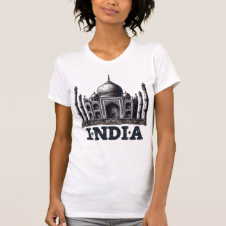 T-shirt Design de voyage en Inde avec des sites emblématiq