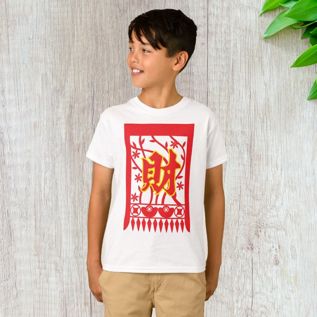 T-shirt Design d'enveloppe rouge chinoise avec symbole de  (Créateur téléchargé)