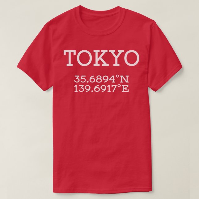 T-shirt Design des coordonnées de Tokyo (Design devant)