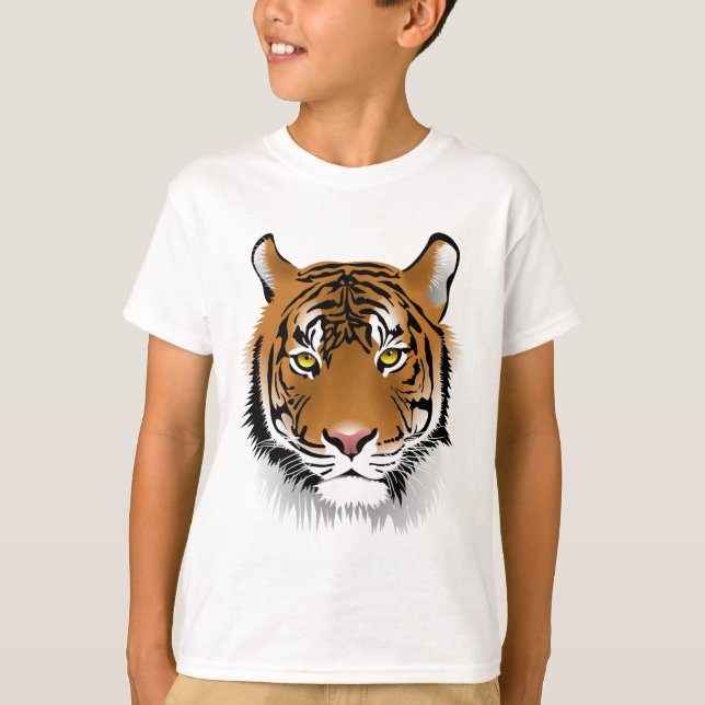 T-shirt Design d'impression de tête de tigre (Devant)