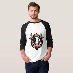 T-shirt Design d'impression de vache de dessin