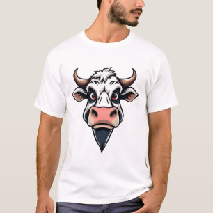 T-shirt Design d'impression de vache de dessin