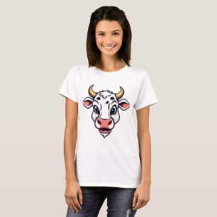 T-shirt Design d'impression de vache de dessin
