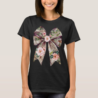 T-shirt Design élégant de Bow Floral - Romantique Nature-I