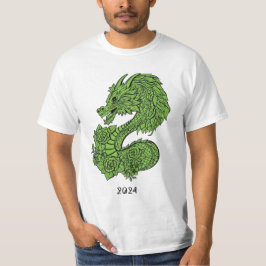 t-shirt design en bois vert dragon
