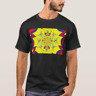 T-shirt Design en damas floral brillant et coloré