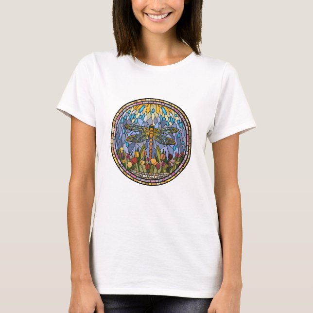T-shirt Design en verre à collier de libellules (Devant)