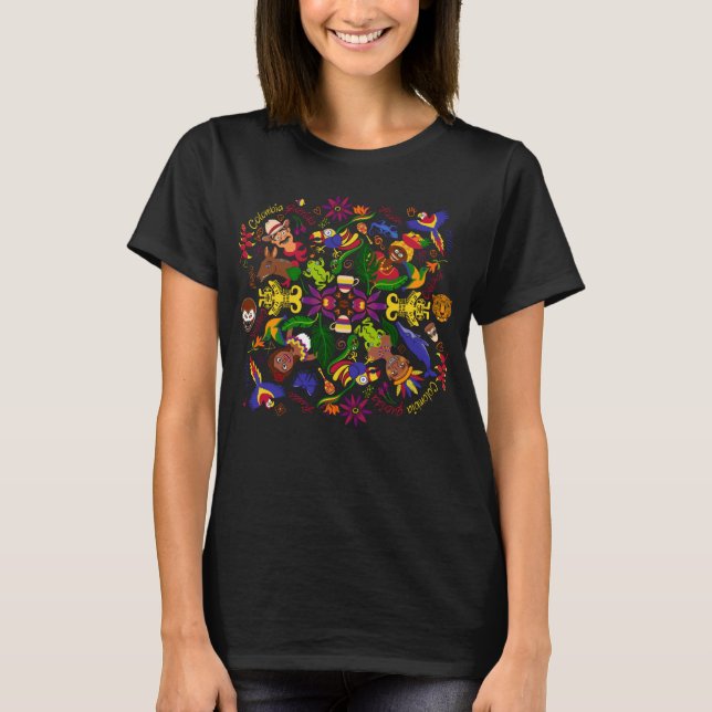 T-shirt Design exotique, magique et charmant Colombie moti (Devant)