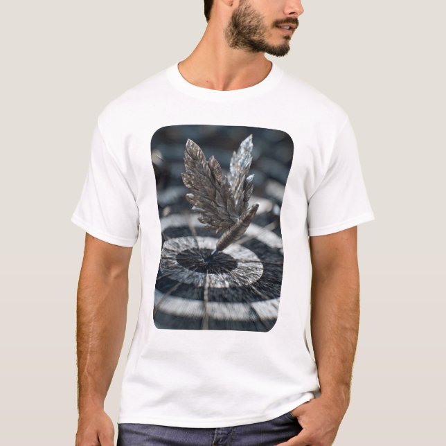 T-shirt Design fléchette ailée argentée divine cible (Devant)