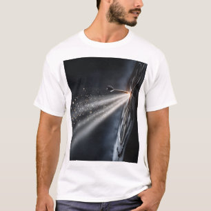 T-shirt Design fléchette lumière focus et impact doré