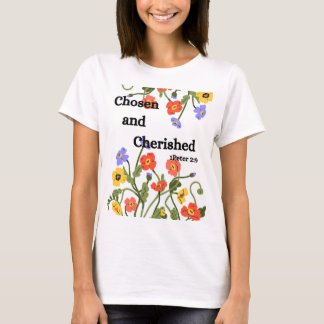 T-shirt Design floral avec verset bible