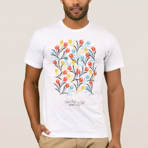 T-shirt Design floral Motif de Tulipe en blanc