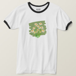 T-shirt Design floral rustique sur Arrière - plan vert