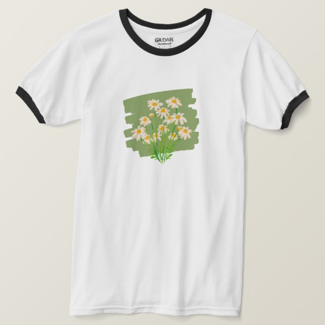 T-shirt Design floral rustique sur Arrière - plan vert (Design devant)