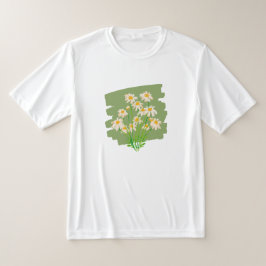 T-shirt Design floral rustique sur Arrière - plan vert