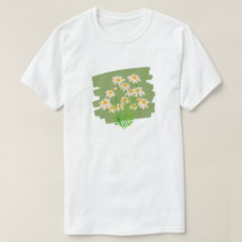 T-shirt Design floral rustique sur Arrière - plan vert
