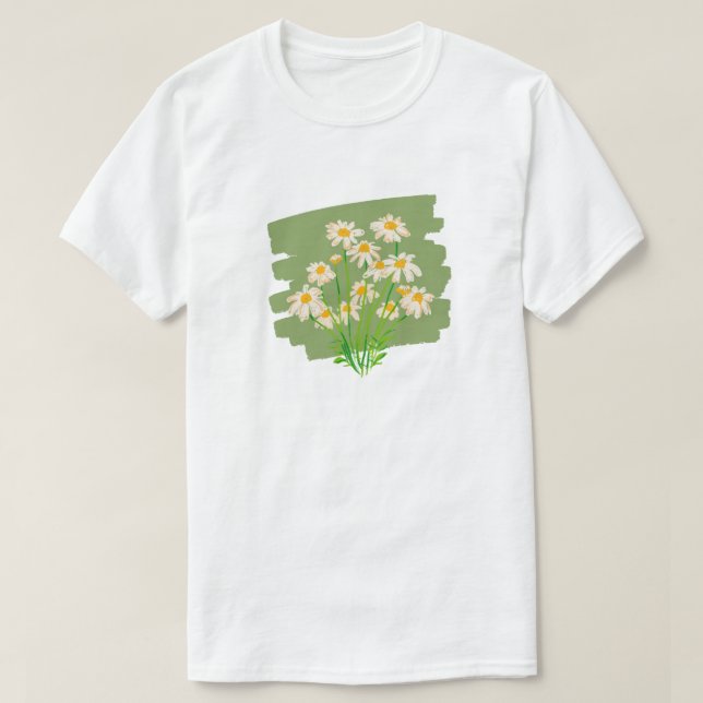 T-shirt Design floral rustique sur Arrière - plan vert (Design devant)