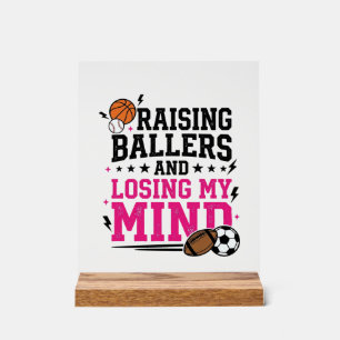 T-Shirt-Design für Sportmütter, die Baller großzie Acrylschild