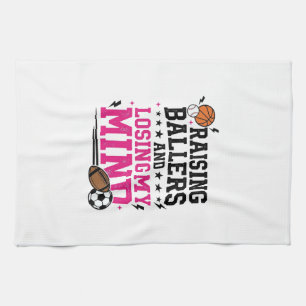 T-Shirt-Design für Sportmütter, die Baller großzie Geschirrtuch