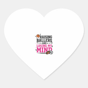 T-Shirt-Design für Sportmütter, die Baller großzie Herz-Aufkleber