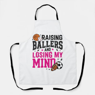 T-Shirt-Design für Sportmütter, die Baller großzie Schürze
