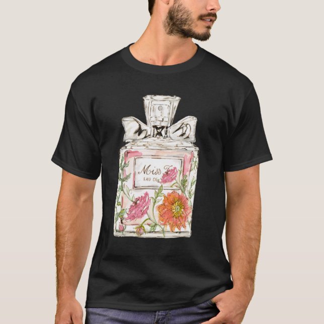 T-shirt Design Joli rose florale Bouteille de parfum Illgr (Devant)