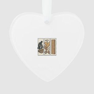 T-Shirt-Design mit Gravur von alten Holzwerkzeugen Ornament