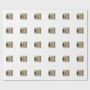 T-Shirt-Design mit Gravur von Vintage-Holzwerkzeug Geschenkpapier