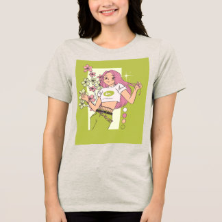 T-Shirt-Design mit hübschem Mädchen  Tri-Blend Shirt