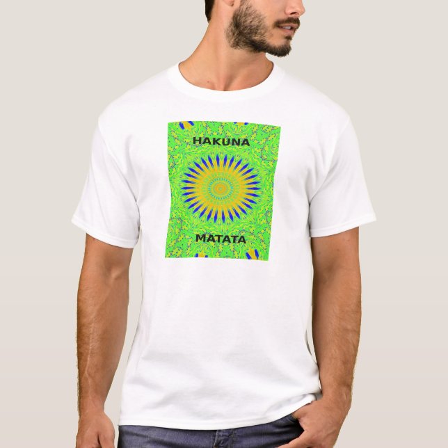 T-shirt Design Motif africain en vert et en or (Devant)