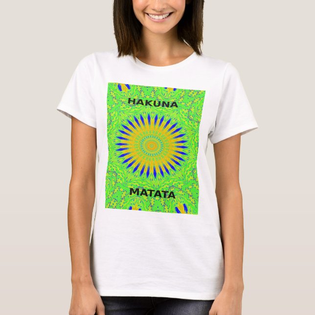 T-shirt Design Motif africain en vert et en or (Devant)