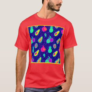 T-shirt Design Motif de fruits de néon vibreux