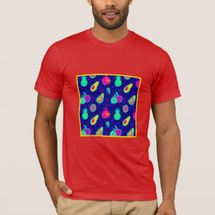 T-shirt Design Motif de fruits de néon vibreux